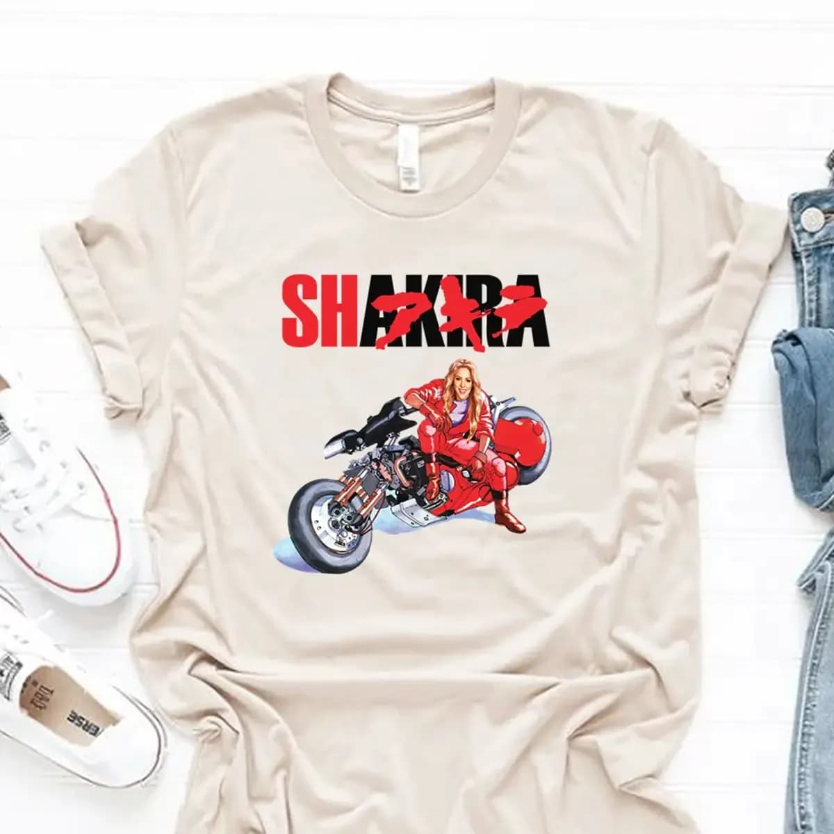 Shakira t-shirt Akira Shotaro Kaneda moto japon Anime T-shirts Manga Tokoyo mode Harajuku drôle surd