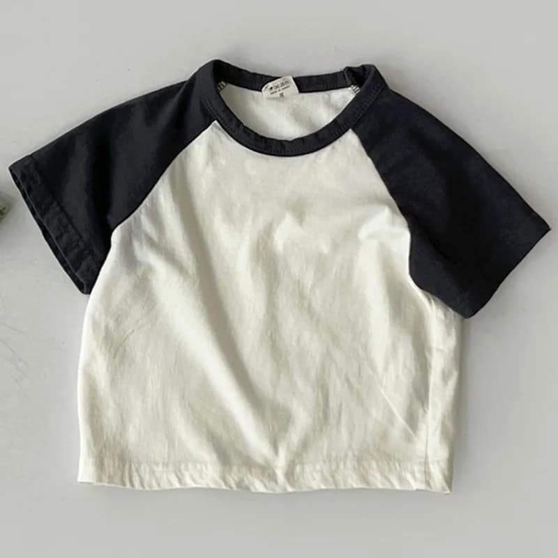 Nouveaux T-shirts à manches courtes pour bébés 2026, T-shirt en coton à couleurs contrastées pour ga