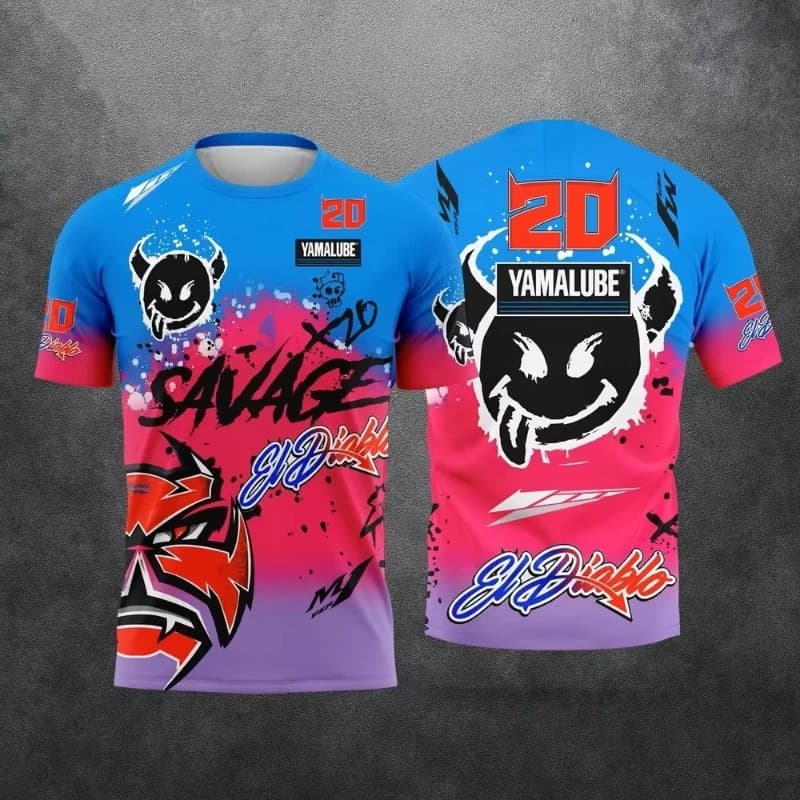 Fabio Quartararo 20 Fan Kid T-Shirt El Diablo Moto Rider Graphic Tee 3D Print Unisex Casual Summer S