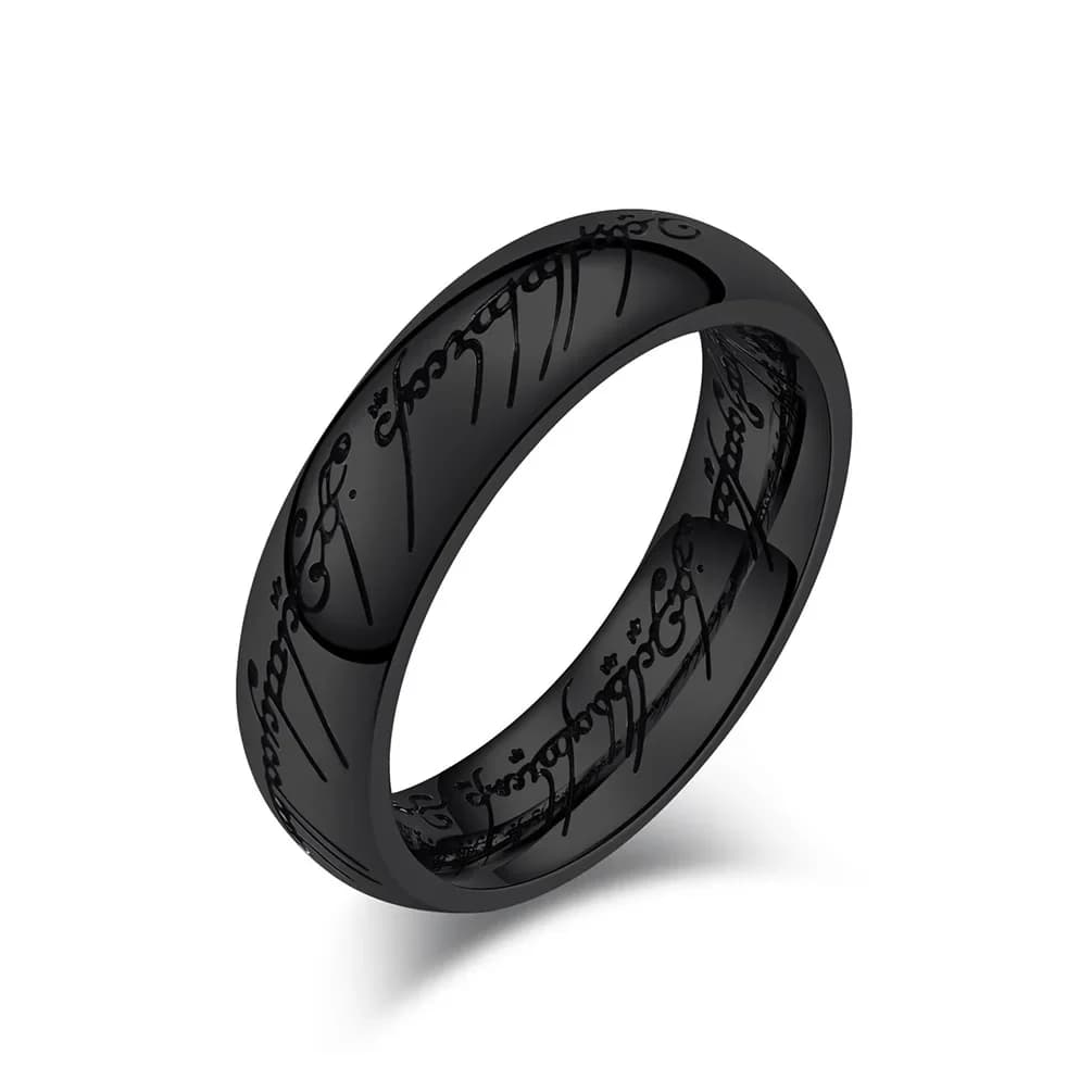 Seigneur des anneaux bague en acier inoxydable de pouvoir sculpté raffiné bague de mariage amoureux