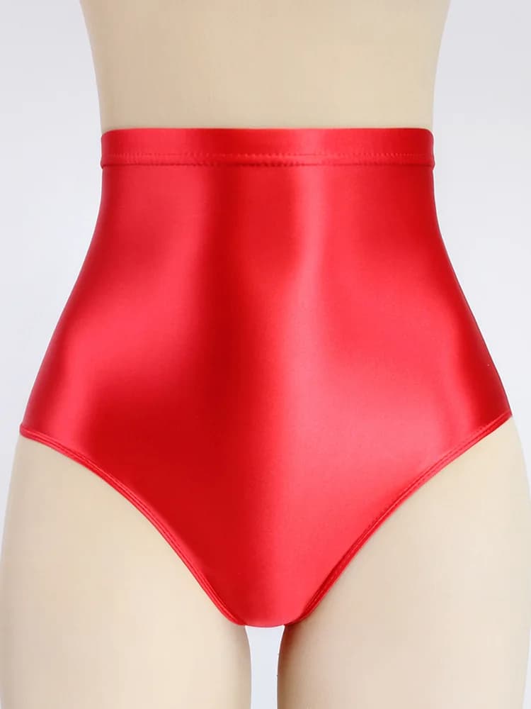Shorts de sous-vêtements brillants pour femmes, confortables, élastiques, taille haute, culottes de 