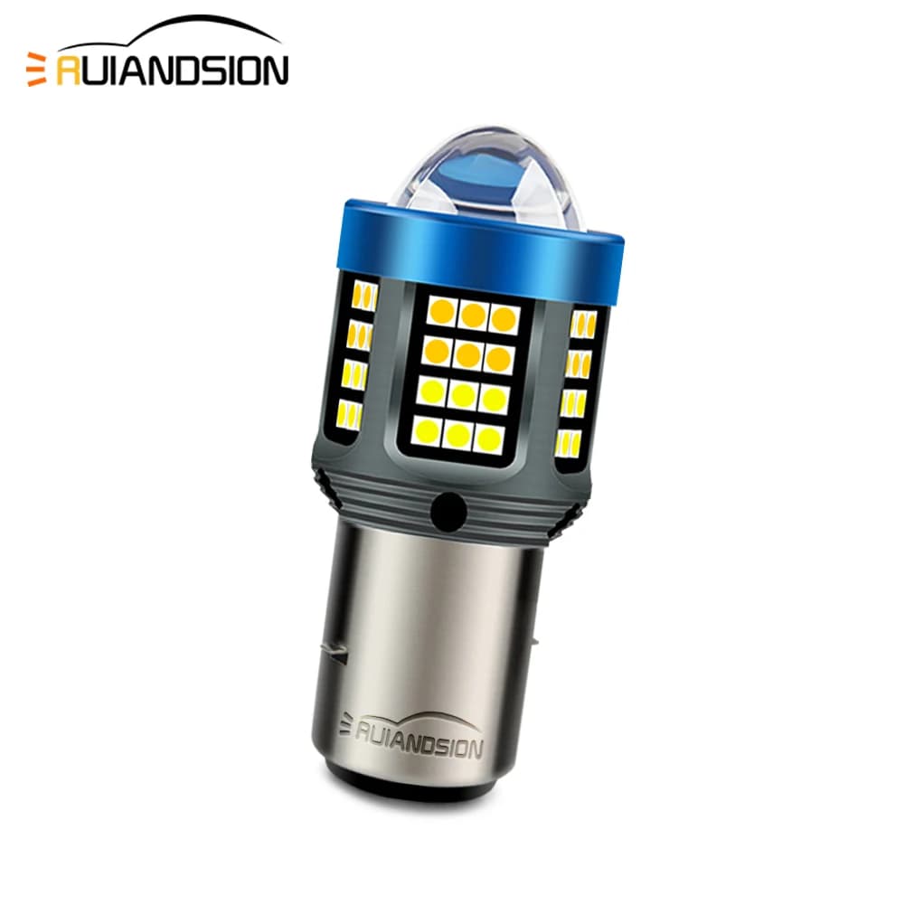 BA20D S2 P45T R2 ampoule LED double couleur faisceau Hi/Lo moto phare conduite DRL projecteur lentil