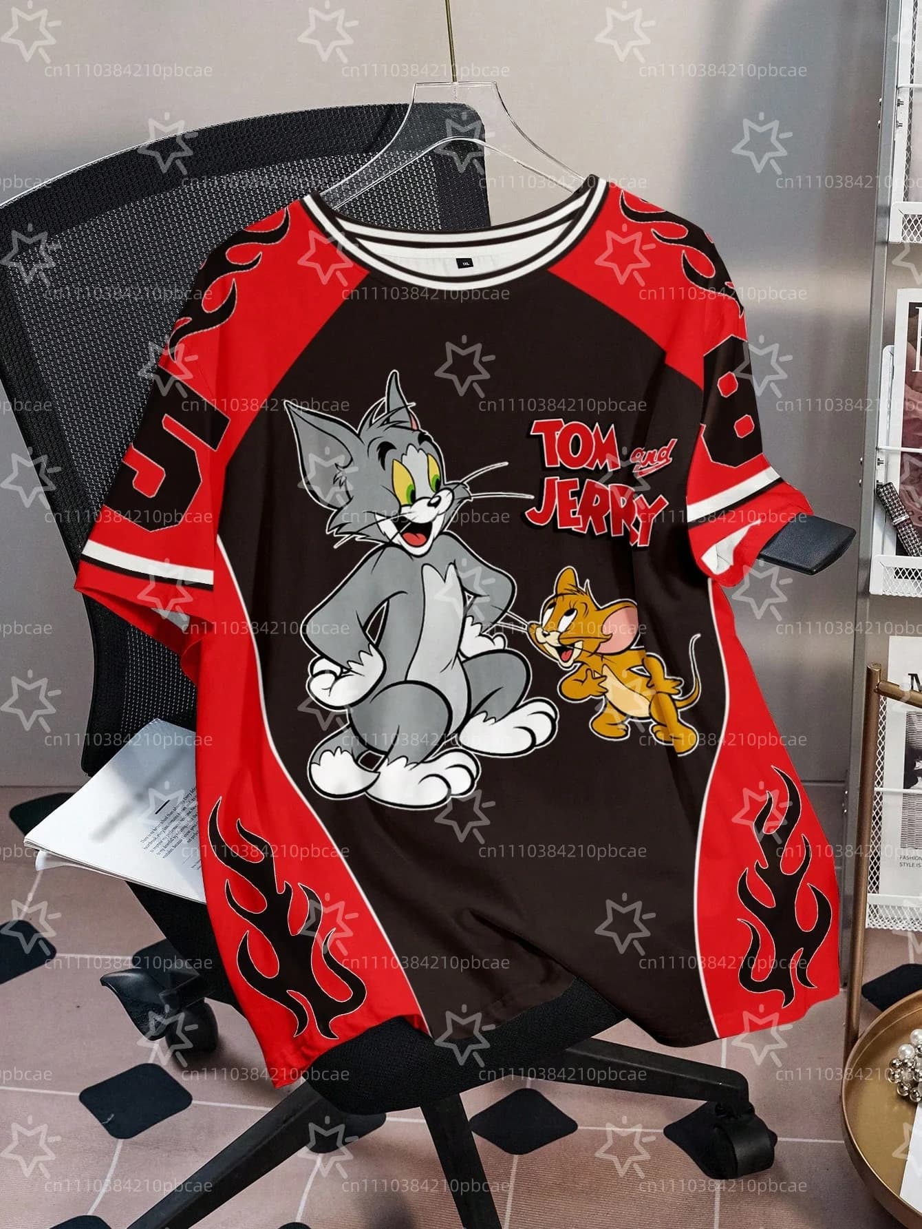 T-shirts d'été imprimés Tom et Jerry pour enfants, style minimaliste, décontracté, sportif, à manche
