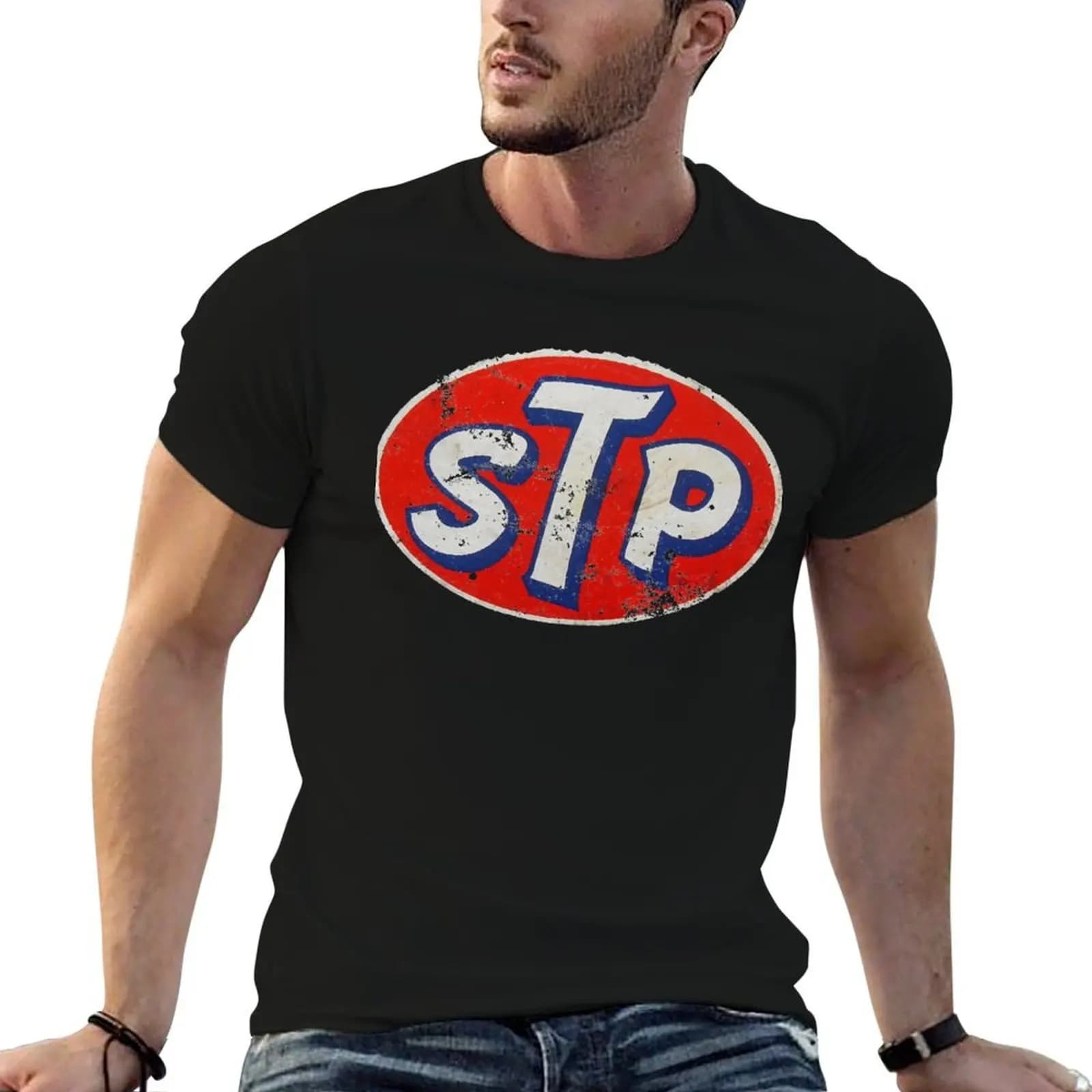 T-shirt STP essentiel pour homme, 100 % coton noir, t-shirt uni pour homme, lot de t-shirts