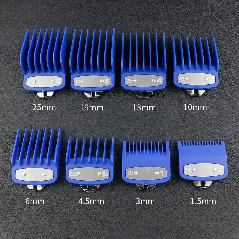 Peignes de guidage pour tondeuse à cheveux professionnelle, 8 pièces/ensemble, pour tondeuse Wahl, a