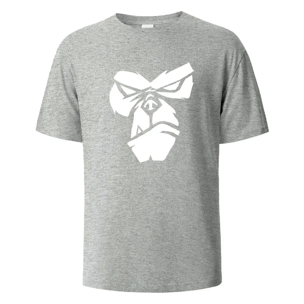 Gorilla Face T-Shirt imprimé drôle t-shirts d'été pour hommes femmes 100% coton col rond surdimensio