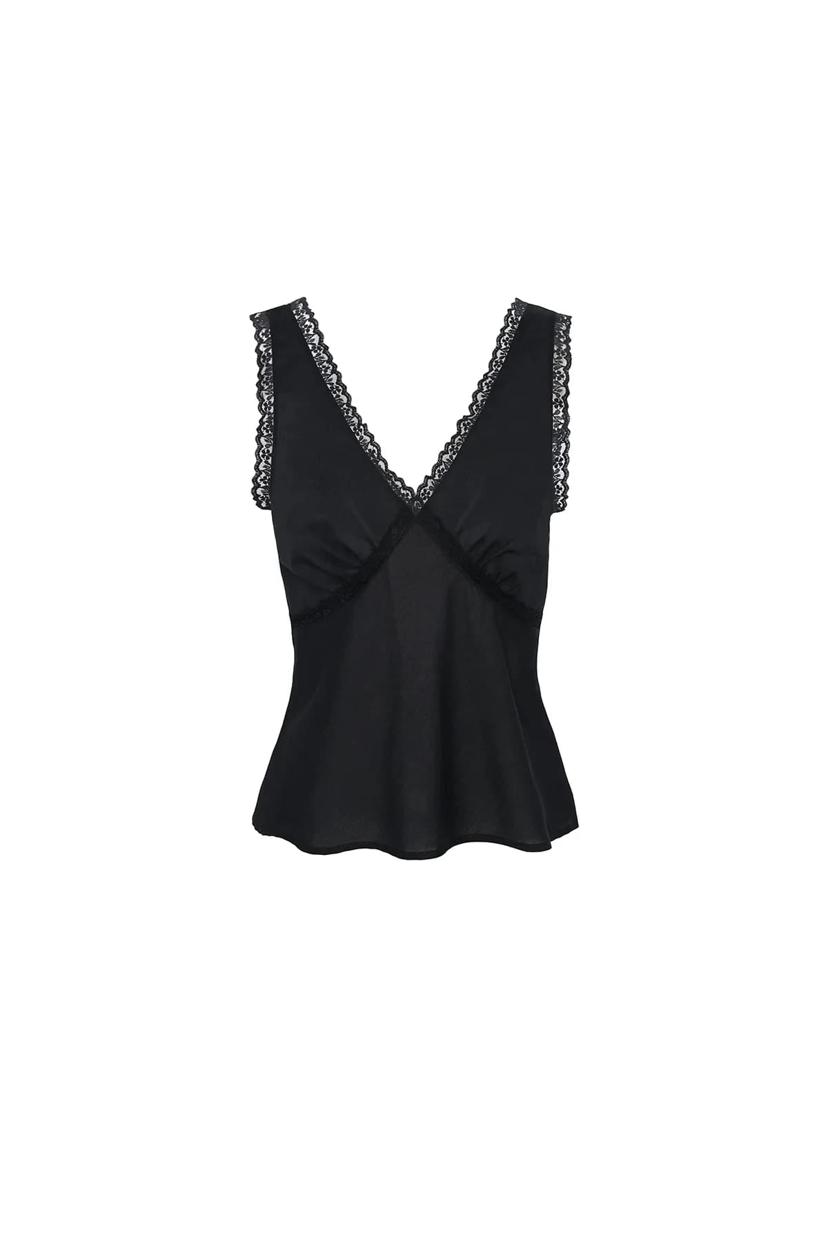 COUCO The Iris Tank Top et pantalon en voile de coton noir