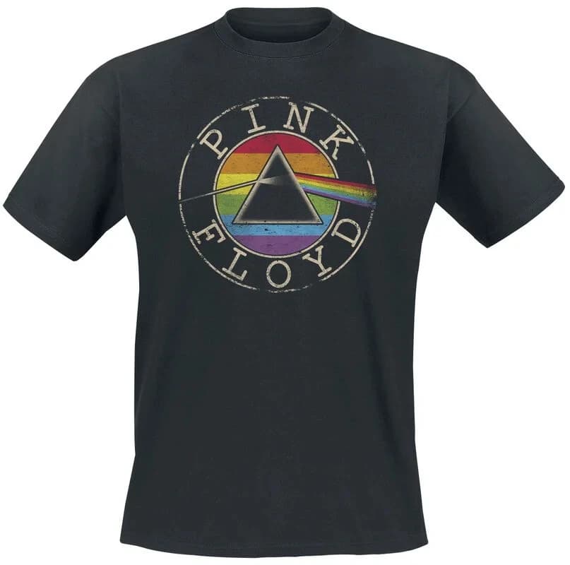 T-Shirt avec Logo Rainbow Pink Floyd Band, 100% coton, graphique, pour hommes et femmes, Streetwear