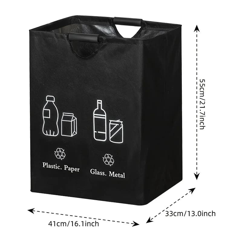 Poubelle de recyclage pour bouteilles 82L, sac de rangement pliable, sac à linge, sac de rangement p