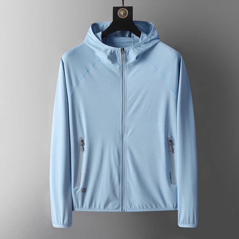 Veste légère unisexe UPF50+ anti-UV pour l'été, respirante en soie glacée, idéale pour les sports de