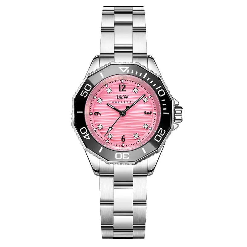 IW CARNIVAL-Montres à Quartz Suisse pour Femme, Marque de Luxe, Saphir, Shoous, Entièrement en Acier