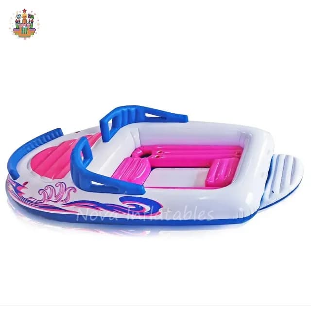 Bateau gonflable de brise de baie pour 6 personnes, bateau flottant de Lsland de piscine gonflable