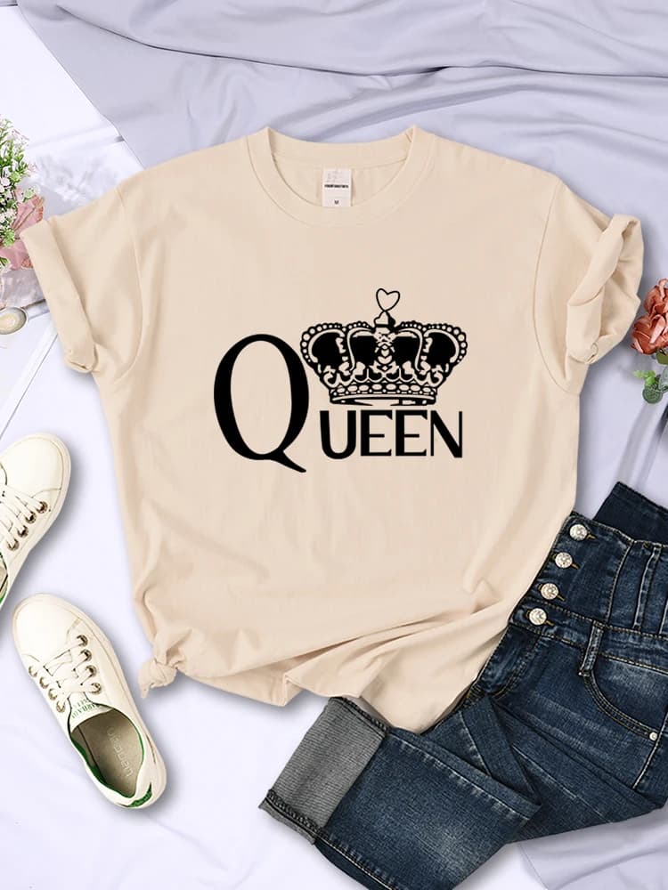 Queen'S grande couronne imprimé femmes t-shirts respirant été à manches courtes rue Hip Hop t-shirt 