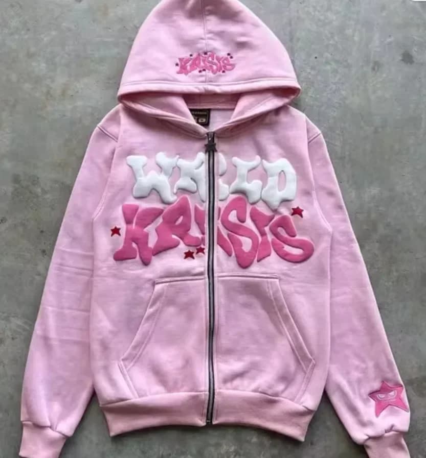 Sweat-shirt à capuche imprimé avec lettres américaines rétro pour homme, cardigan ouvert unisexe pou