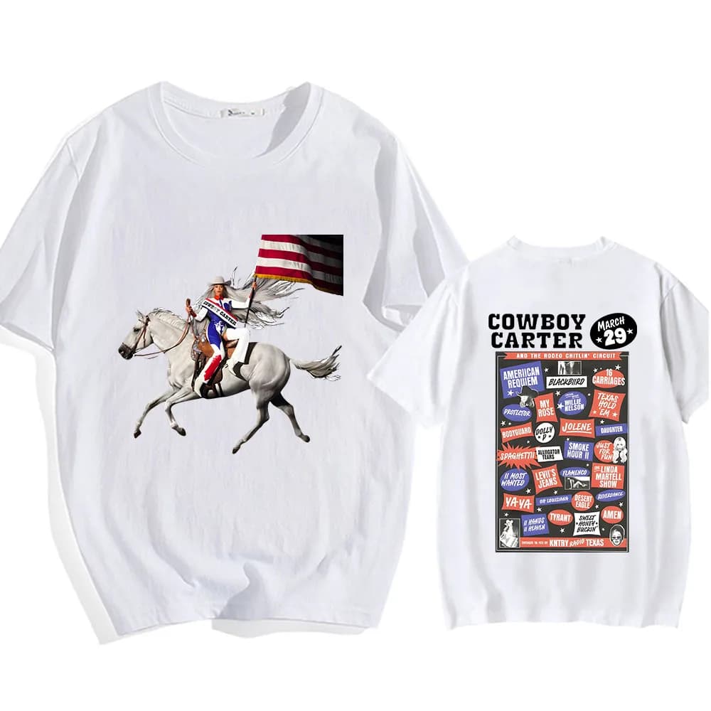 Cowboy Carter Beyoncée T-shirt impression graphique T-shirt coton à manches courtes t-shirts d'été f