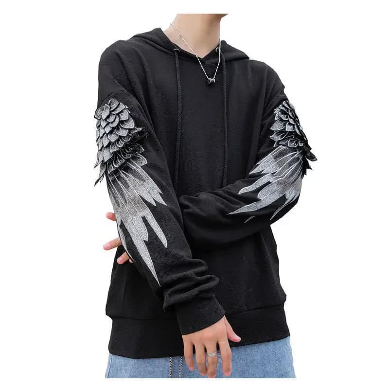 Sweat-shirt à capuche brodé pour hommes, vêtements Hip Hop, blanc, de luxe, sans marque, Streetwear,