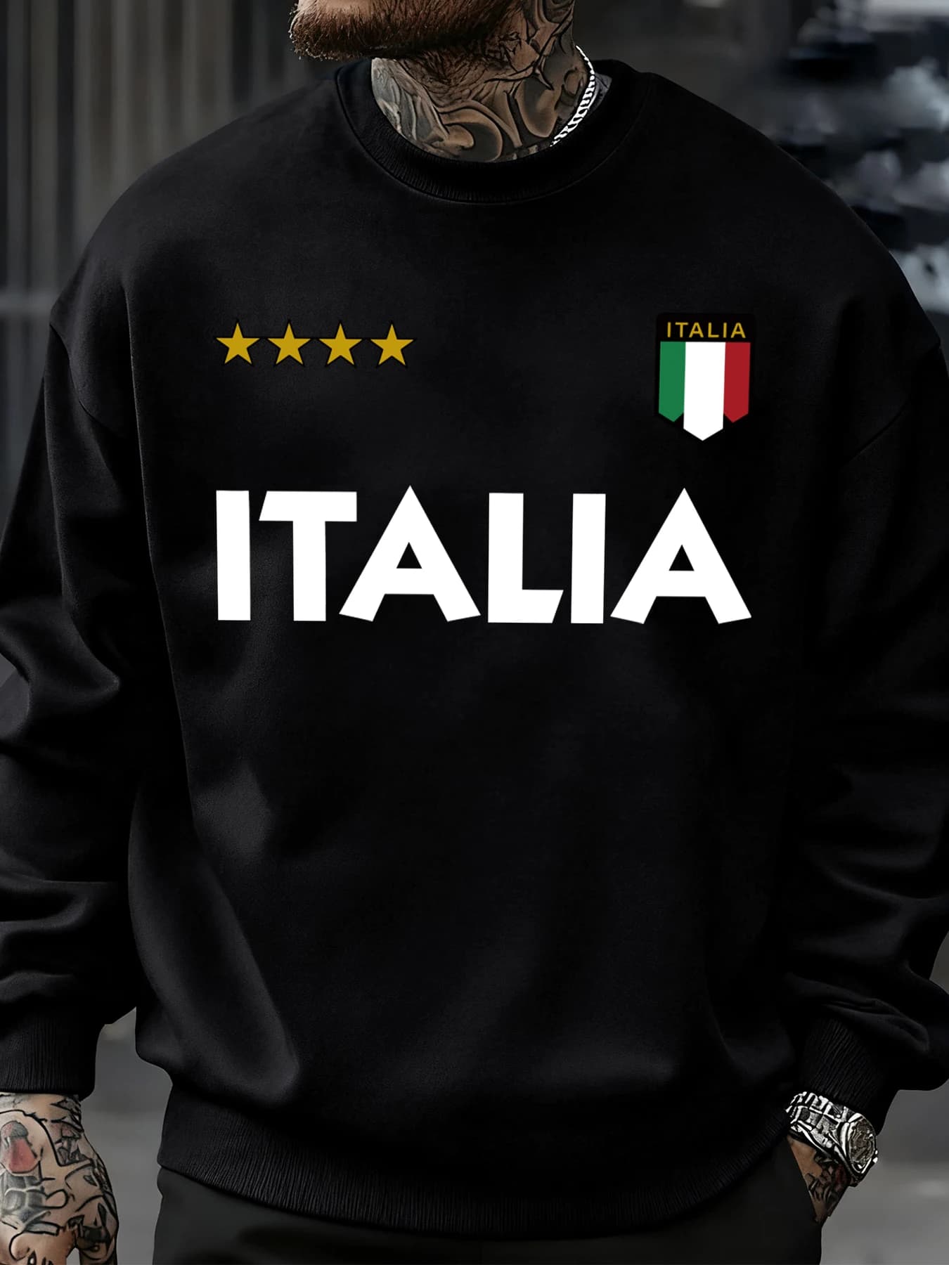 Sweat-shirt Design drapeau italien pour hommes, surdimensionné, vêtements de sport, pulls, mode de r