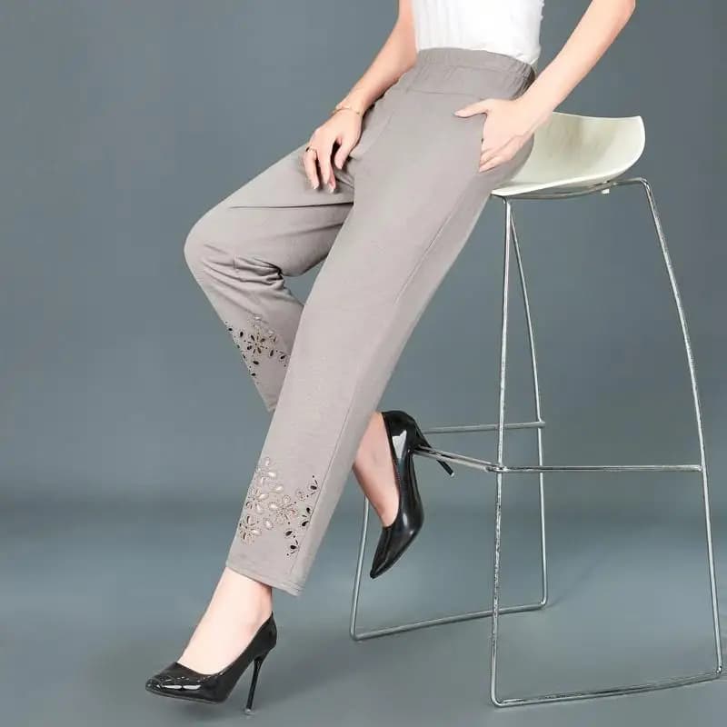 Été femmes pantacourt pour femmes évider Pantalon Femme taille haute noir Pantalon court décontracté