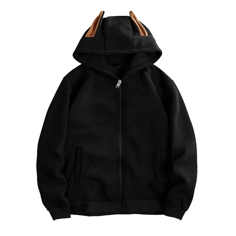 Sweat à capuche brillant pour hommes, fermeture éclair, Hip-Hop, oreille de chien, Design Cool, vest