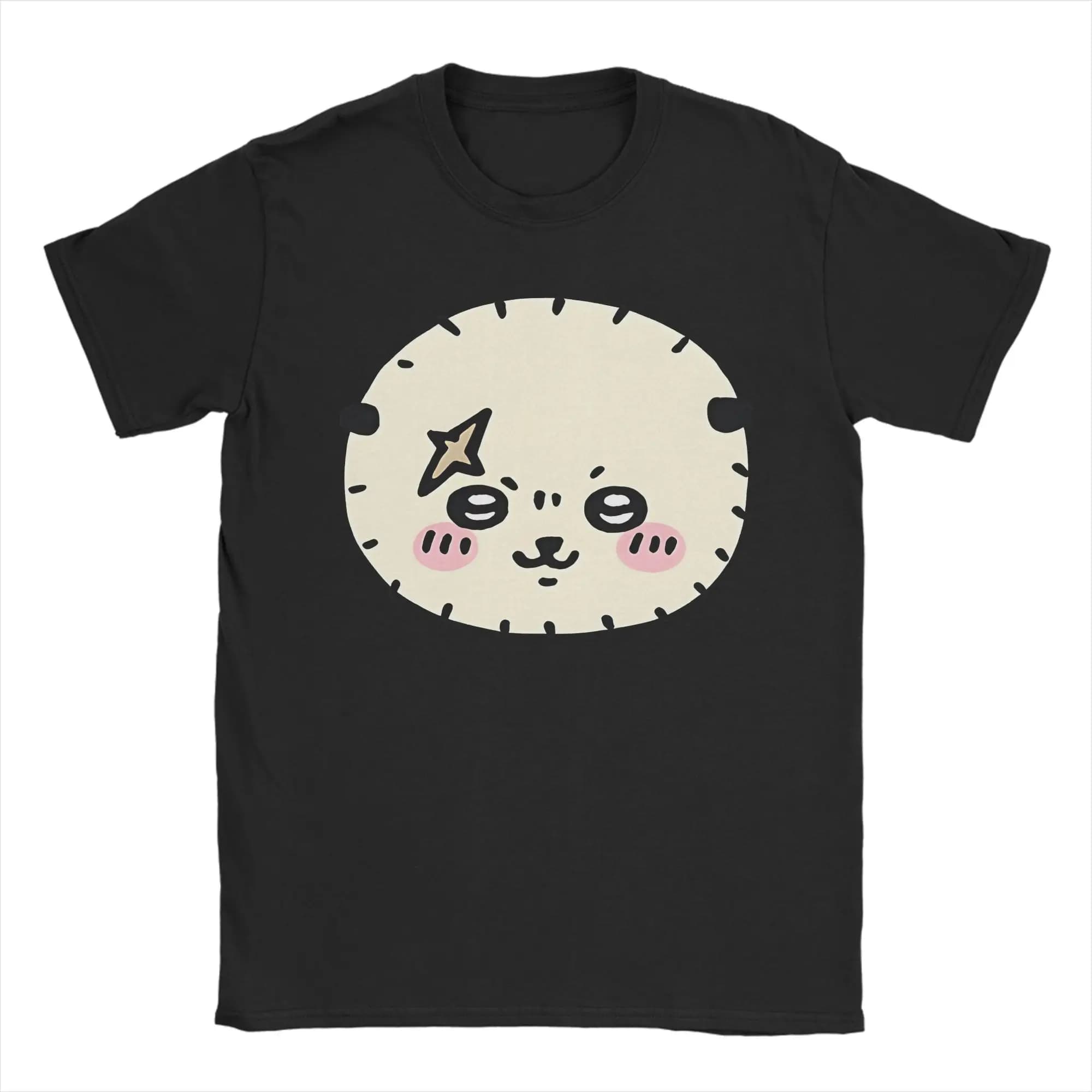 T-shirts drôles Chiikawas Rakko pour hommes, col rond, en coton, à manches courtes, hauts uniques