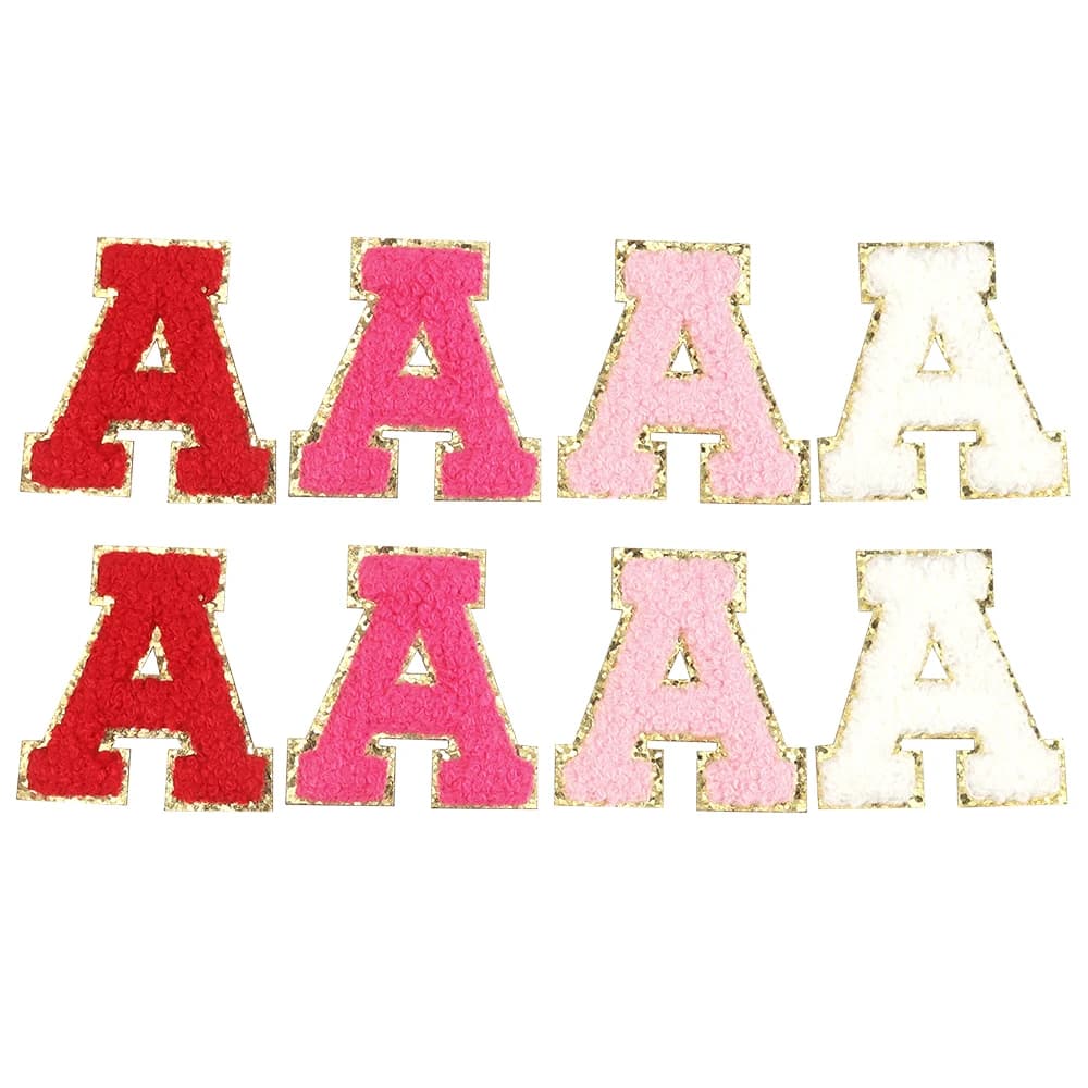 8 pièces lettres de Patch brodées pour vêtements Alphabet lettre collante vêtements sacs veste fer s