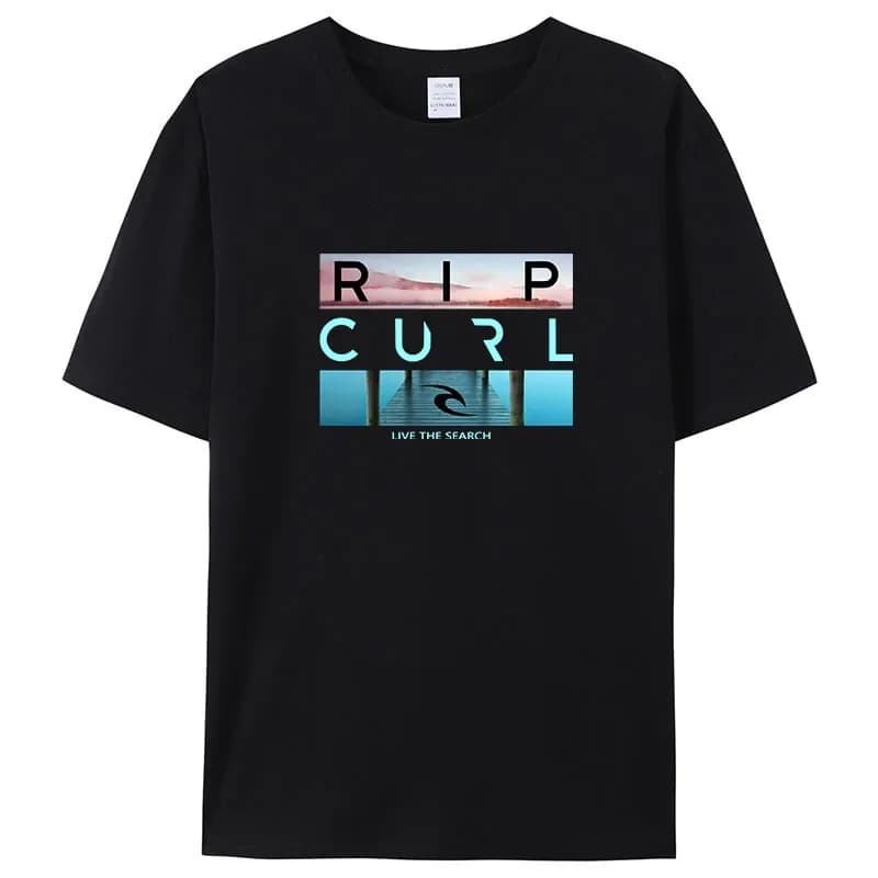 Vente Rip Live the Search beauté Curl Logo hommes T-Shirt été qualité incroyable 100% coton haut bla