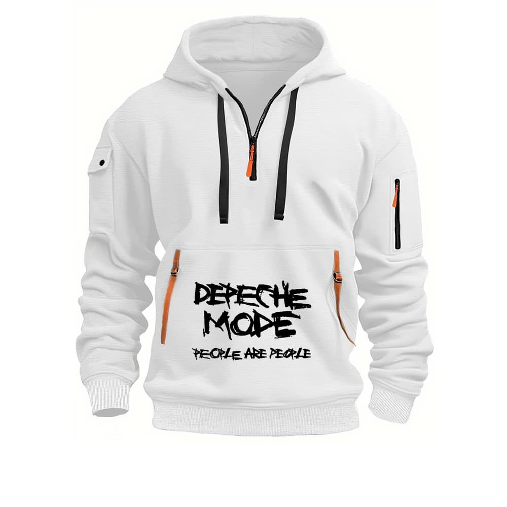 Depeche Mode Print 2025 mode printemps et automne hommes demi-zip conception pull vêtements décontra