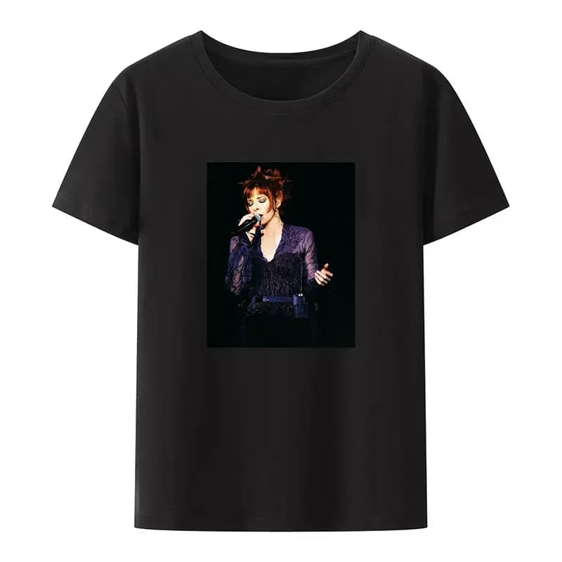Chanteur français actrice Mylene fermier Tour essentiel Modal t-shirt hommes femmes été à manches co