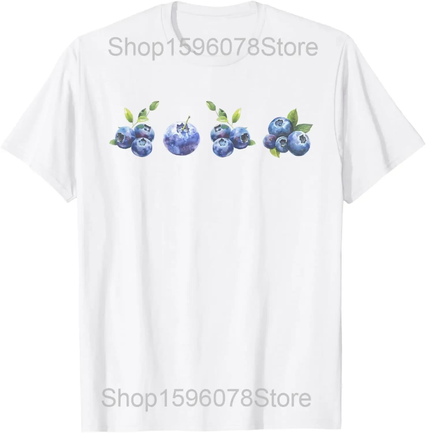 T-shirts Berry Harvest mignons à motif fraise et myrtille pour hommes et femmes, en coton, humoristi