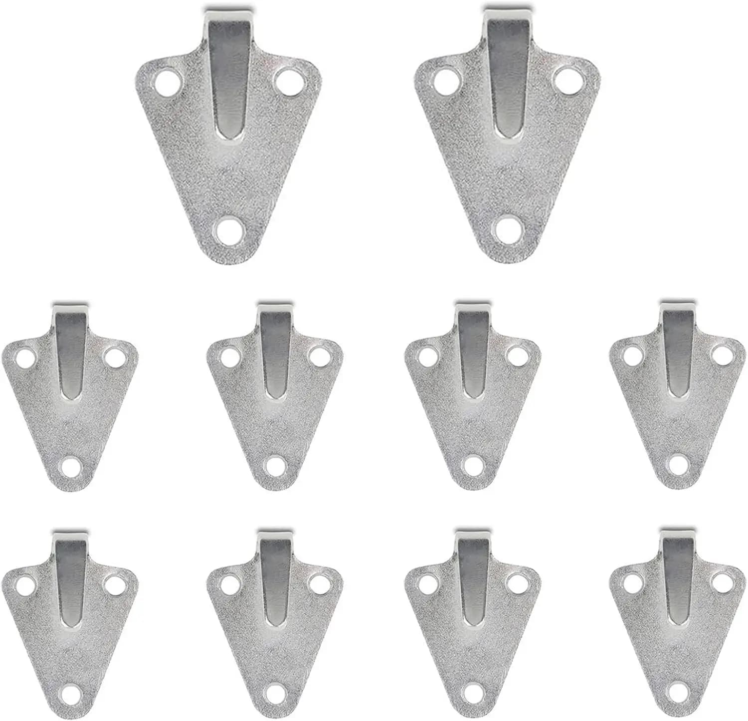 Lot de 10 crochets de fixation pour bâche de caravane, en métal à trois trous, pour remorque et file