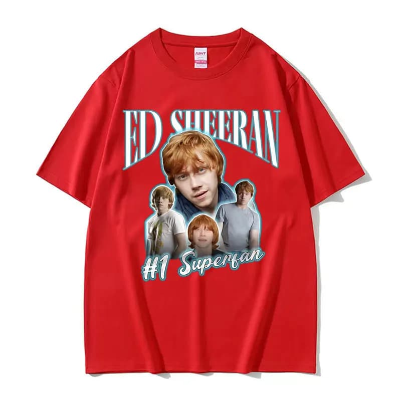 T-shirt drôle Ed Sheeran Number One Superfan Meme pour femme, mode rétro, manches courtes, unisexe, 