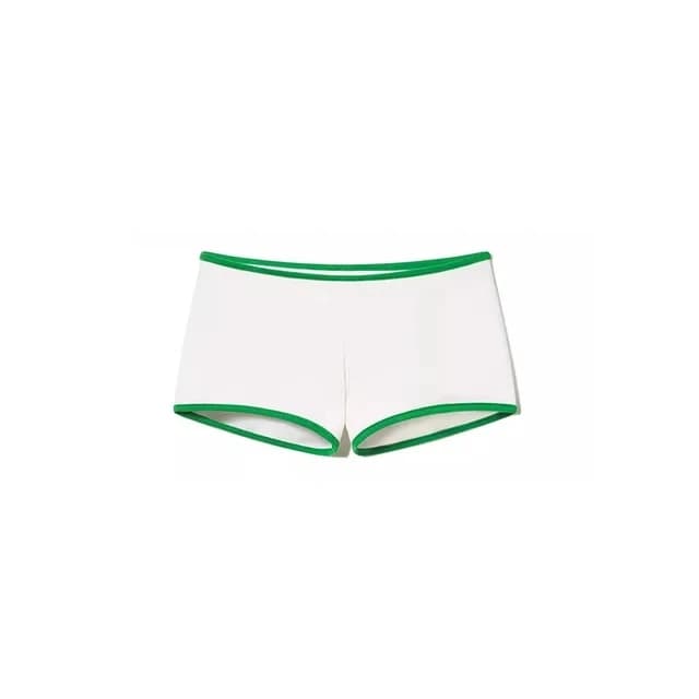2026 Blanc Vert Couleurs Contrastées Imprimer T-Shirt Brésil Esthétique Taille Basse Plat Shorts Cas