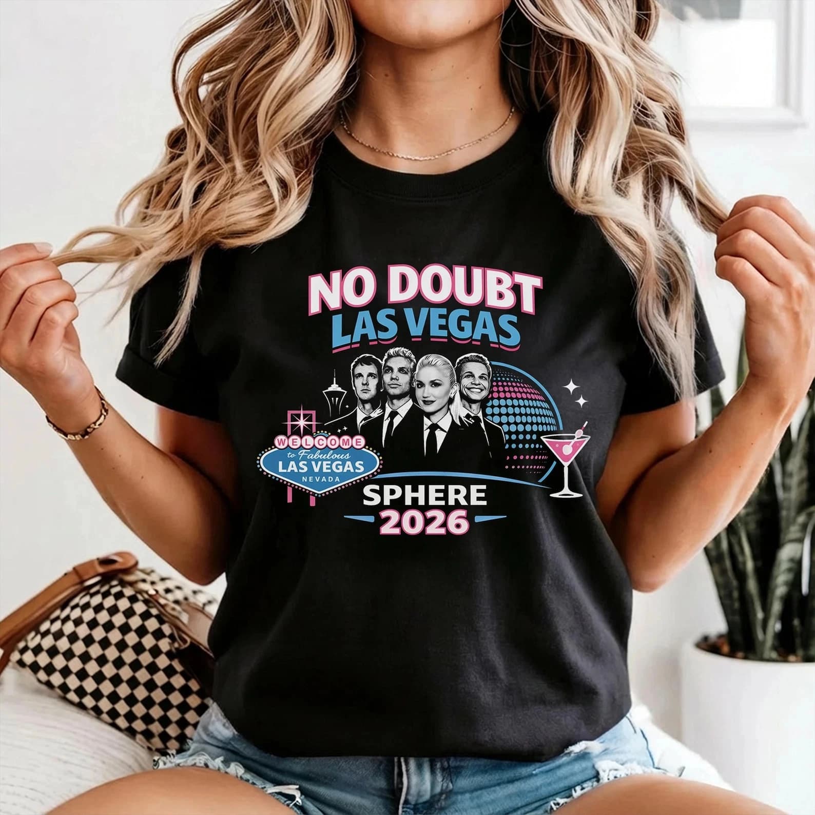 T-shirt No Doubt 2026 Las Vegas Concert pour Filles, Fans de Groupe Ska Punk en Tournée, T-shirt Rét
