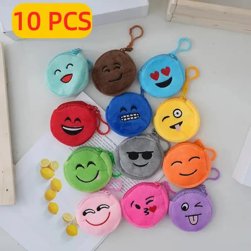 10/30/50PCS porte-monnaie rond style mixte et expression de couleur porte-monnaie dessin animé brode