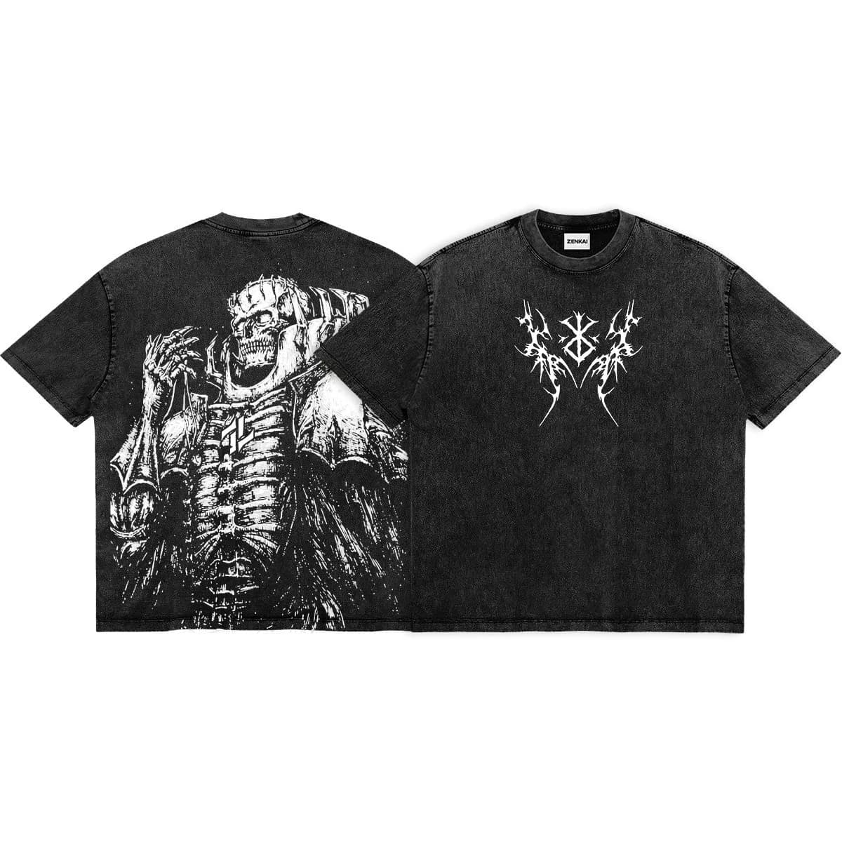 T-shirt Anime Skeleton Knight Berserk pour hommes, vêtements gothiques Y2k, T-shirt surdimensionné l