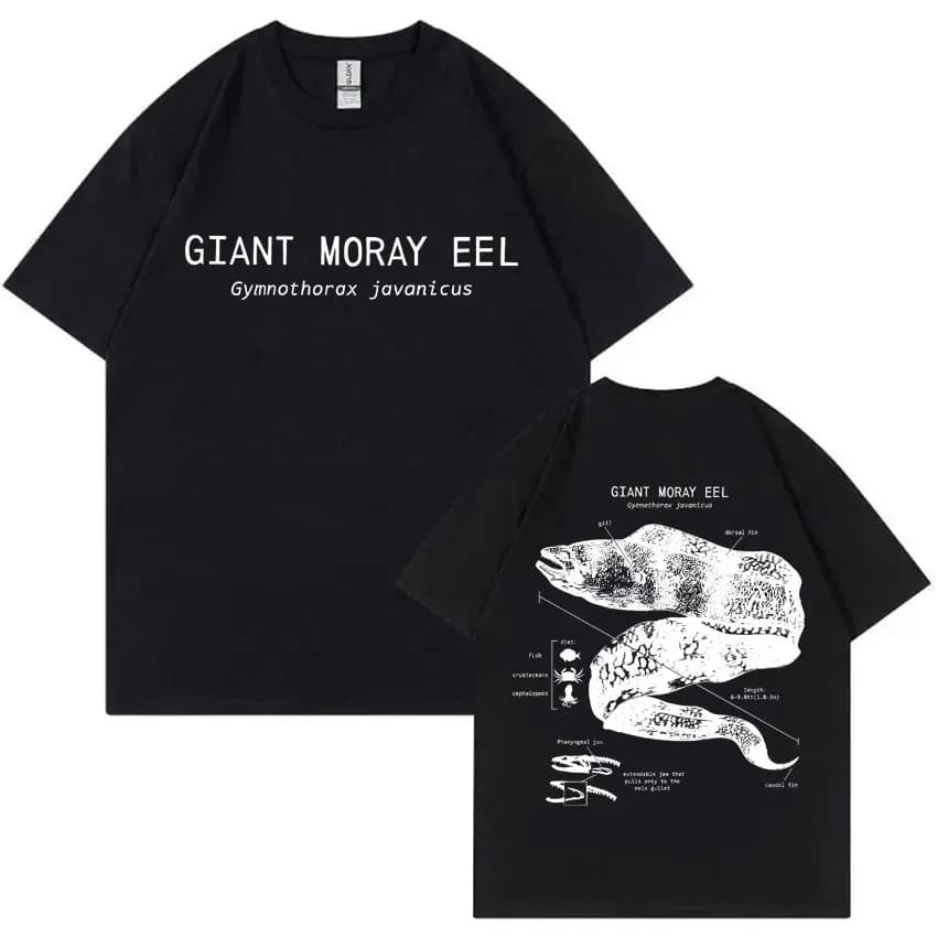 Animaux marins géant Moray anguille anatomie graphique T-shirt hommes femmes décontracté Vintage T-s