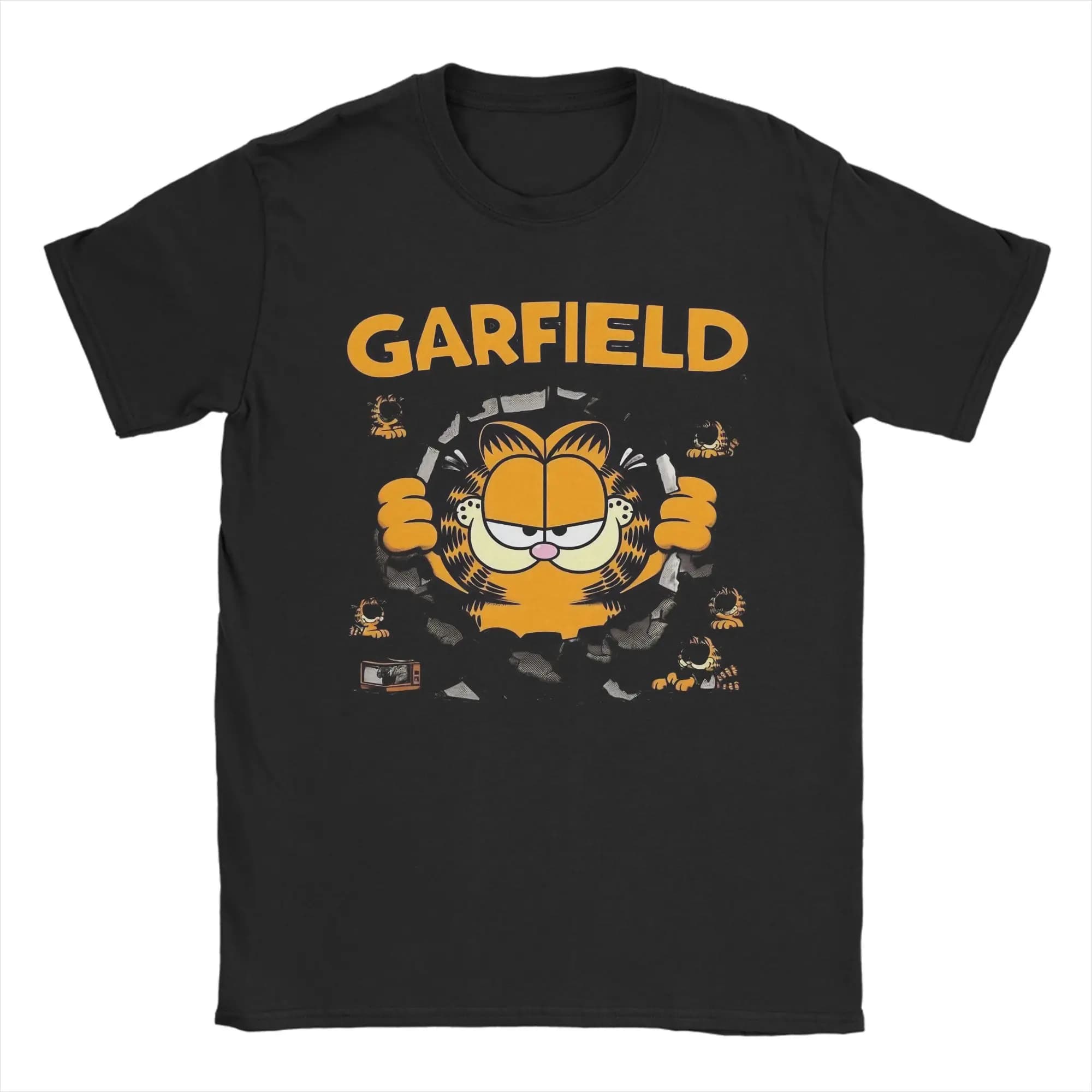 Cool Cat Garfields T-shirt pour hommes et femmes, 100% coton, Vintage, col rond, manches courtes,