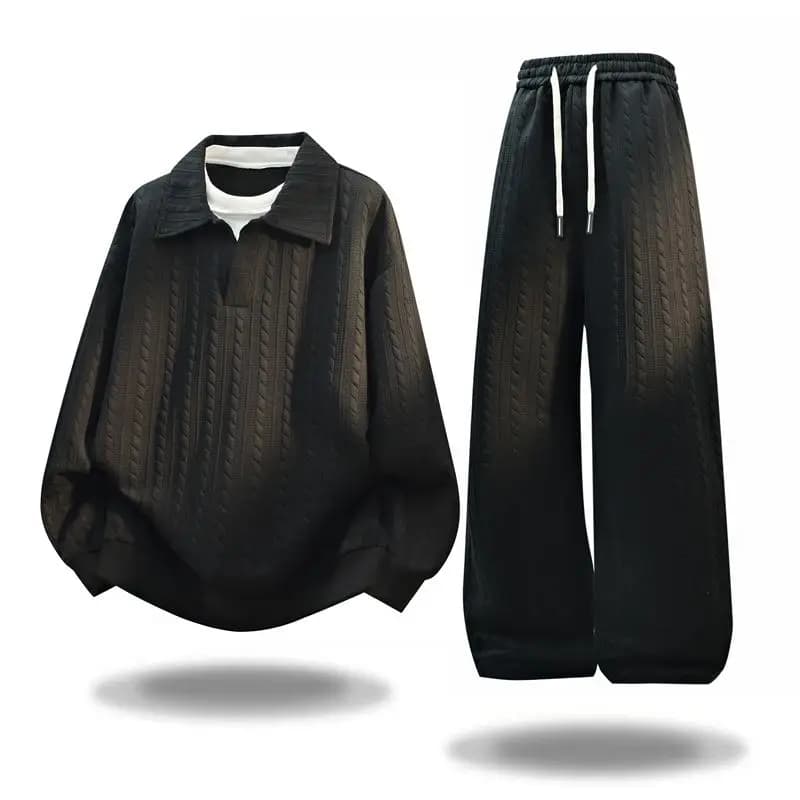 Ensemble de survêtement 2 pièces pour homme, grande taille, coupe ample, avec pantalon de jogging, t