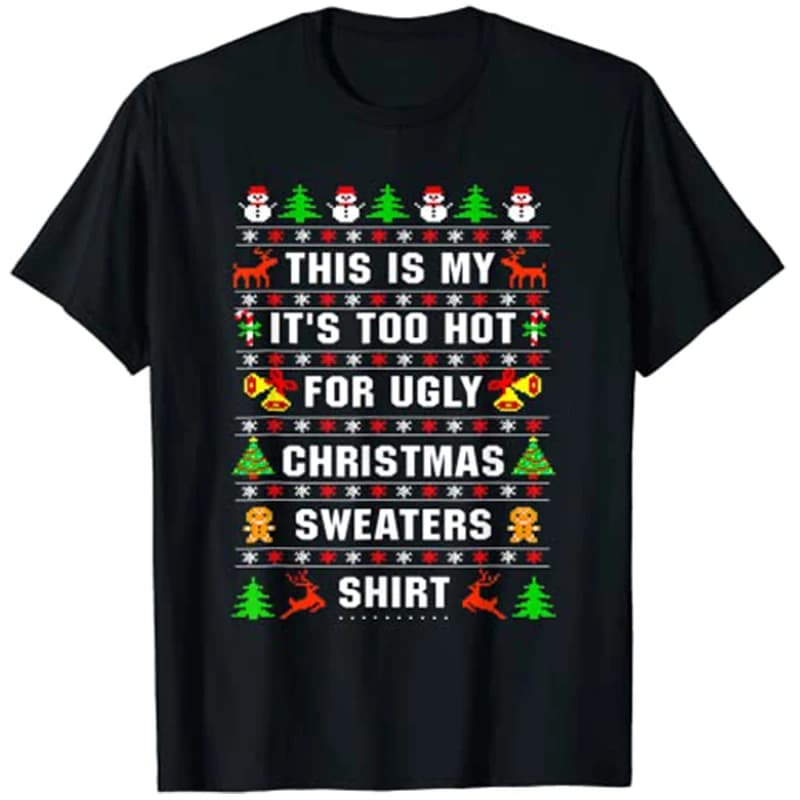 This Is My en-ly-Pull de Noël drôle, T-shirt de vacances de Noël, T-shirt graphique énonciations, vê