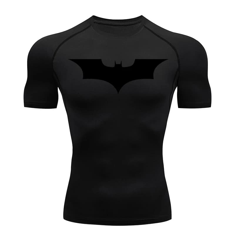 Chemises de Compression imprimées chauve-souris pour hommes, entraînement de gymnastique, course à p