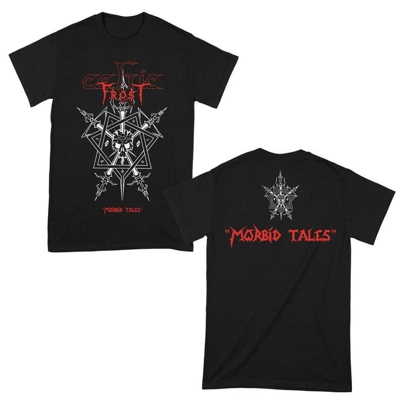 T-shirt imprimé double face Celtic Frost Morbid Tales Pentagram Skull, t-shirt neutre décontracté 10