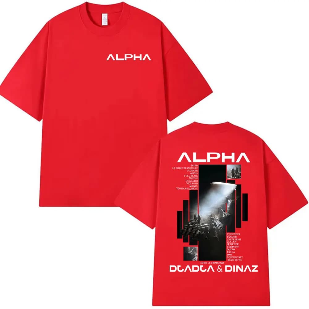 Rappeur Alpha Djadja & Dinaz Album 2025 T-Shirts graphiques hommes Hip Hop gothique à manches courte