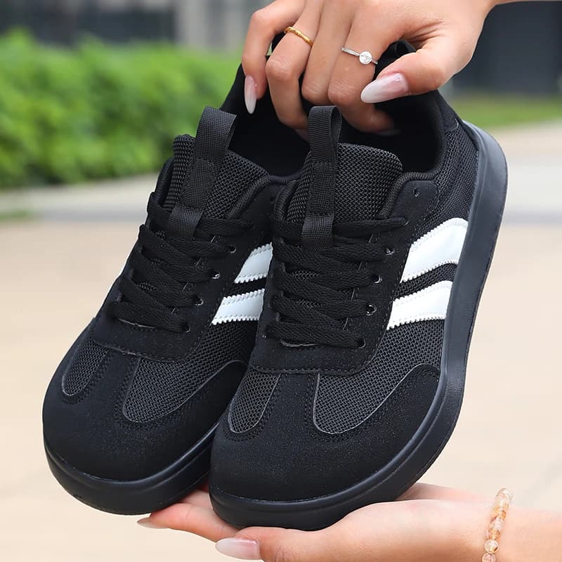 Baskets légères et confortables pour femmes, chaussures de sport à lacets rayées, baskets vertes déc