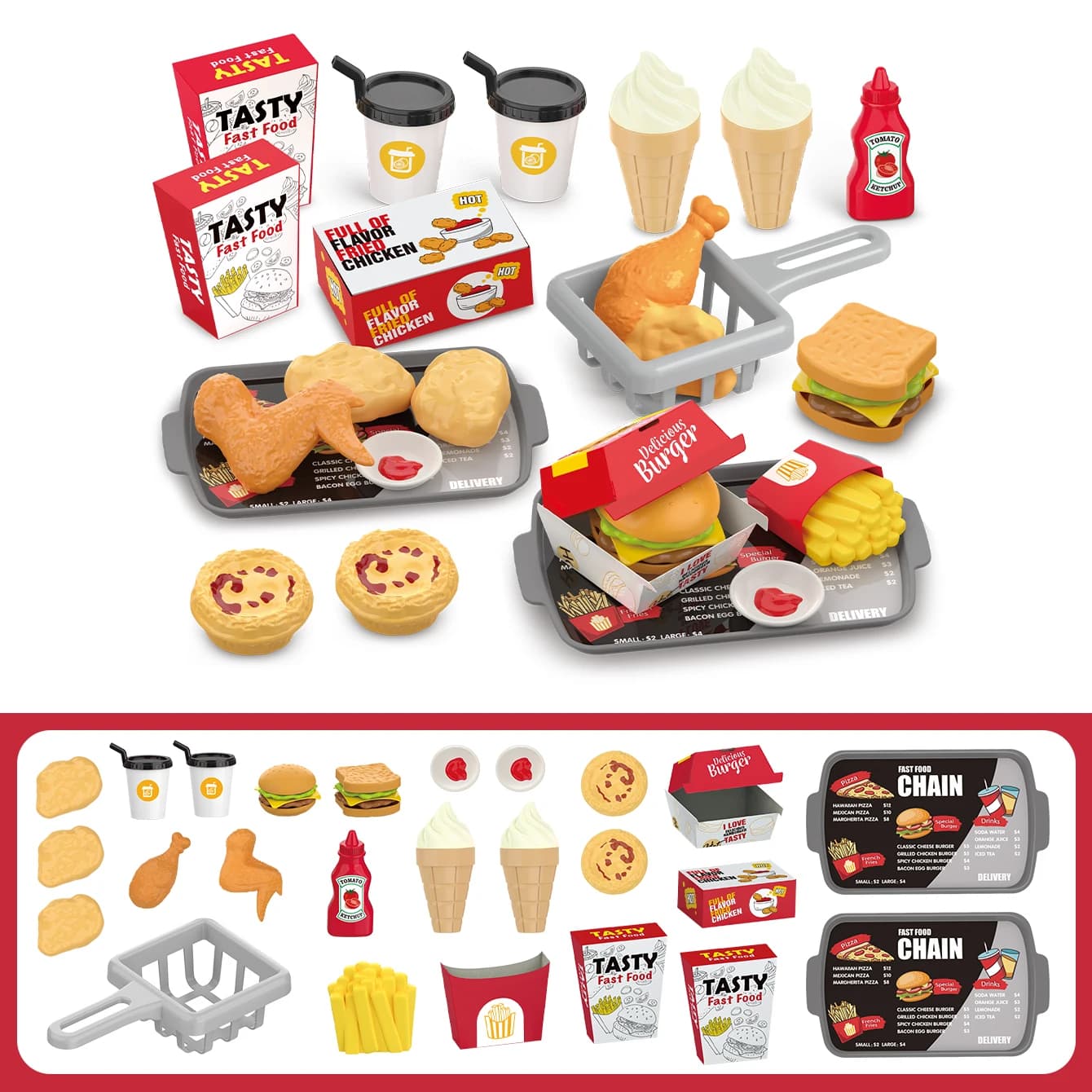 Jouets pour enfants, jeux d'imitation, barbecue, fast-food, pizza, sushi, thé de l'après-midi, desse