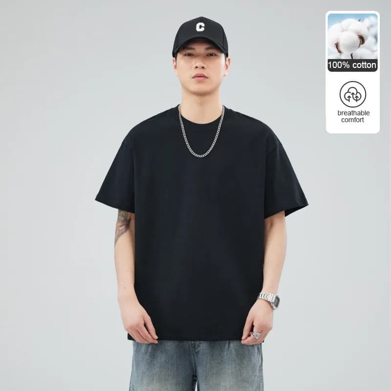 Homme t-shirts 100% coton de haute qualité nouvelle marque d'été hauts classique plaine col rond man