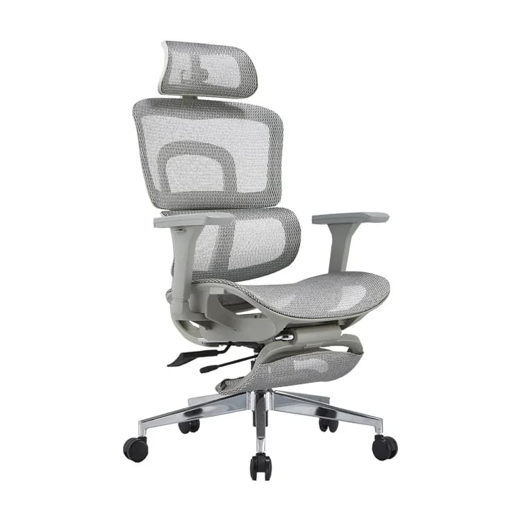 Chaise de bureau ergonomique pour salle de conférence, maille en aluminium PU de haute qualité, mult