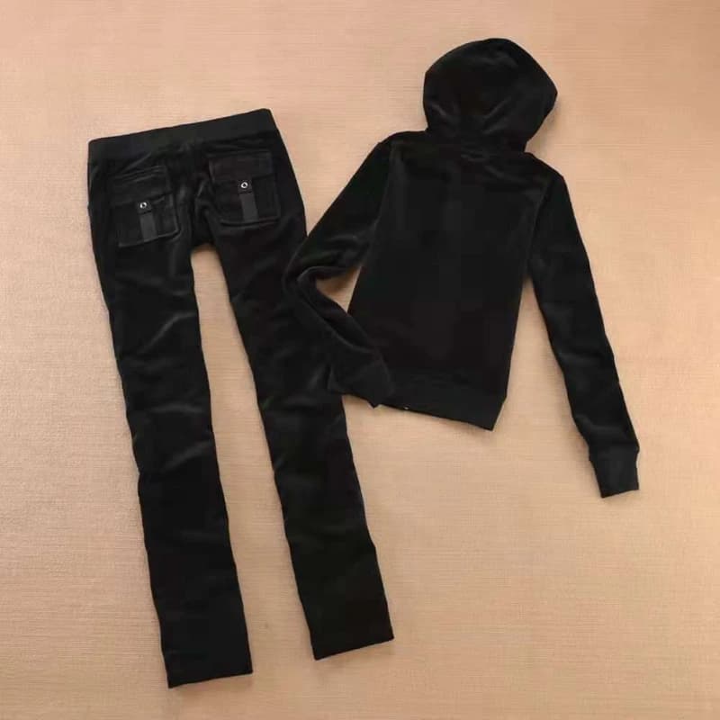 Ensemble de survêtement en velours pour femmes 2025, veste à capuche et pantalon pour femmes, ensemb