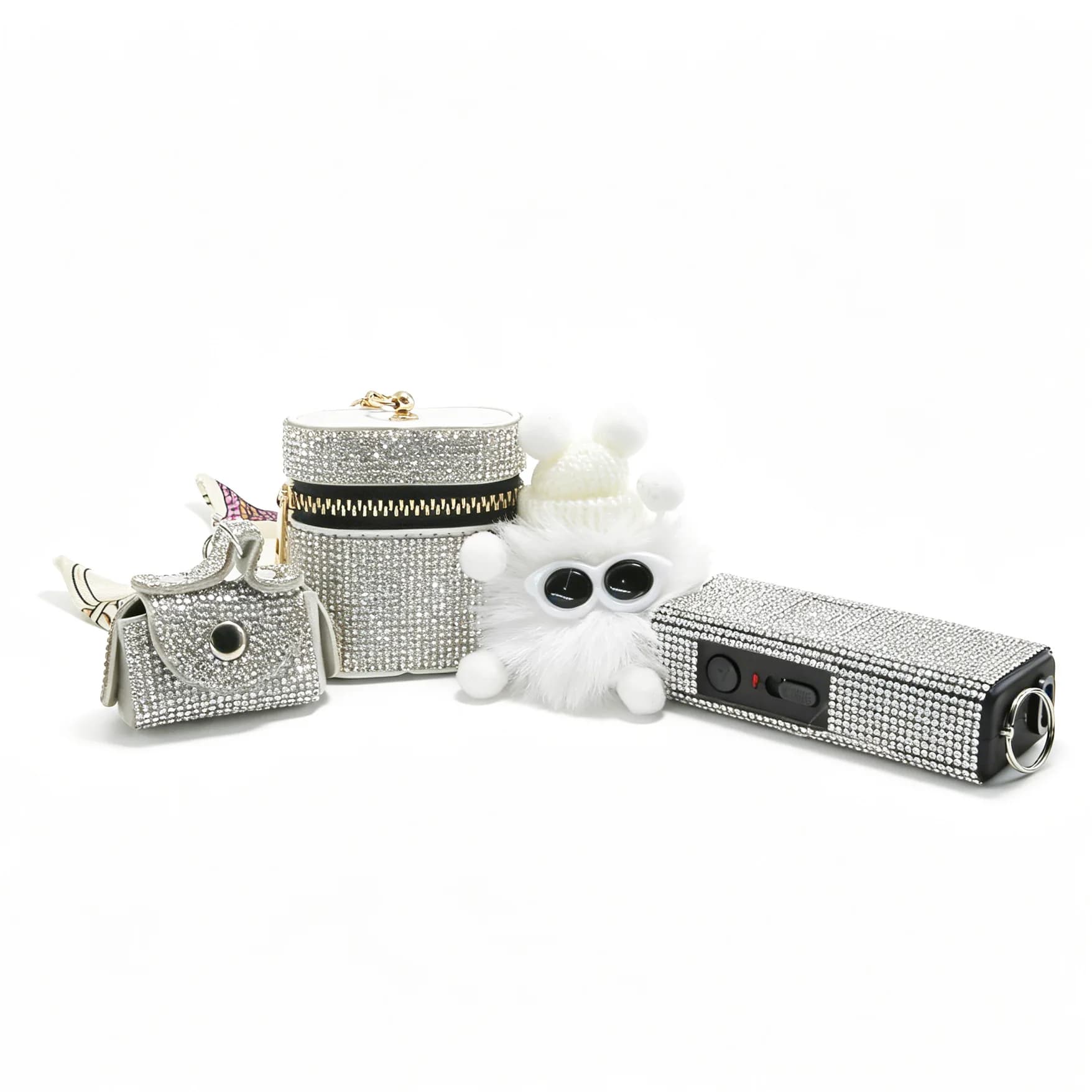 Porte-clés de défense personnelle pour femmes, ensemble de 4 pièces avec diamants