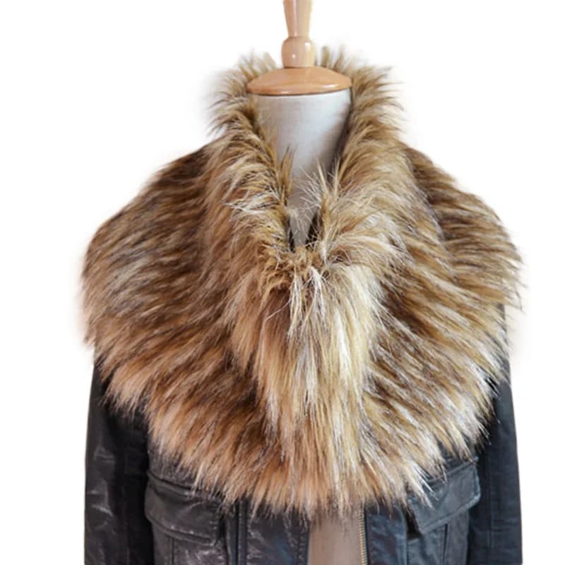 Femmes chaud fausse fourrure faux col châle hiver dames en peluche écharpe manteau doux moelleux cou