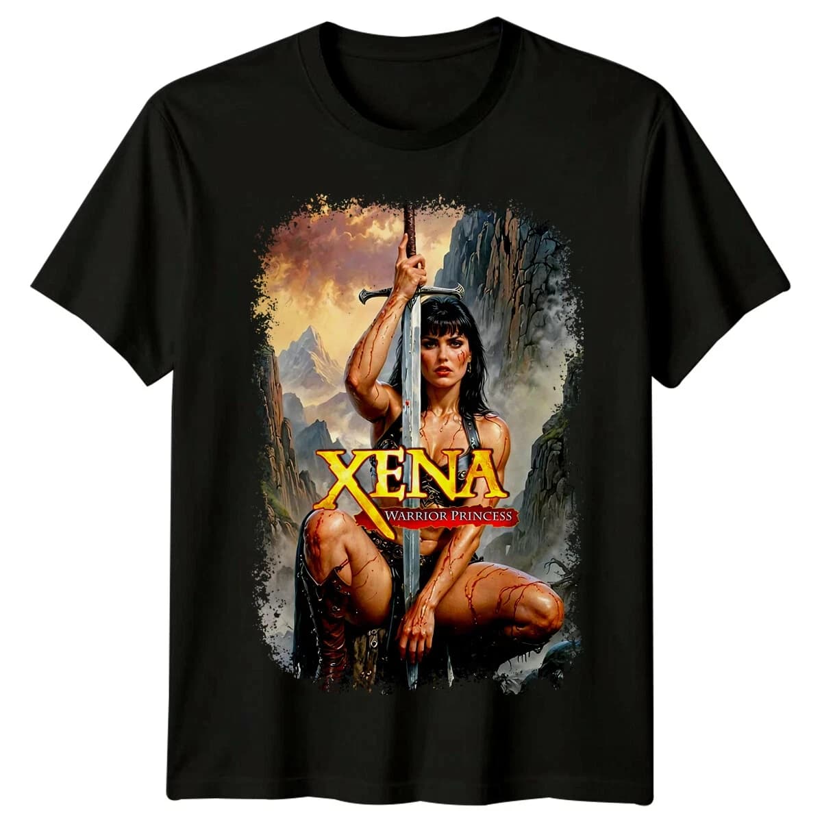 T-Shirt Xena Warrior Princess pour hommes, classique, fantaisie, action, série télévisée, graphique,